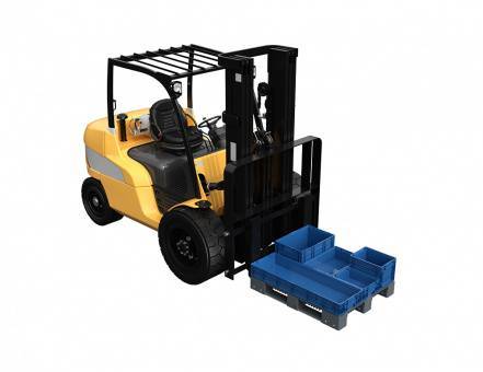 Паллет (поддон) пластиковый усиленный перфорированный на 3-х полозьях, 1200х1000х150 мм, серый [02.114.91.PEF.T10Х]