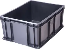 Ящик пластиковый сплошной, 400×300×180 мм, 16.6 л, серый [702.03.02]