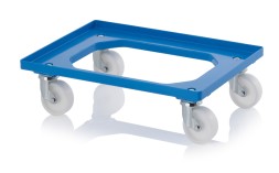 Тележка для ящиков с колёсами из полиамида RO 64 PA, синего цвета