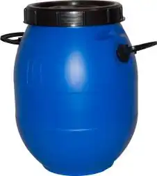 Бочка (бидон) пластиковая с крышкой и ручками, 40 л, синий [БПЗ 40]