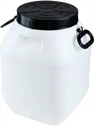 Бочка (бидон) пластиковая с ручками и крышкой, 40 л, белый [ББК 40п]