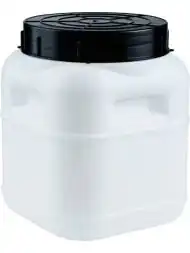 Бочка (бидон) пластиковая с крышкой, 10 л, белый [ББК 10п]