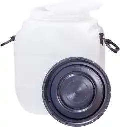 Бочка (бидон) пластиковая квадратная с крышкой и ручками, 50 л, белый [ББК 50]