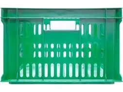 Ящик пластиковый перфорированный, 600x400x250 мм, 46 л, зеленый [201]