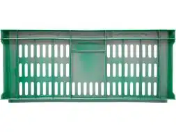 Ящик пластиковый перфорированный, 600x400x250 мм, 46 л, зеленый [201]