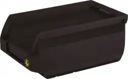 Ящик (лоток) антистатический пластиковый, 170x105x75 мм, 1.34 л, черный [5001 ESD]
