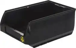 Ящик (лоток) антистатический пластиковый, 350x230x150 мм, 12.08 л, черный [5003 ESD]