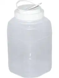 Бидон пластиковый для пищевых продуктов с крышкой и ручками, 3 л, прозрачный [БН-3]