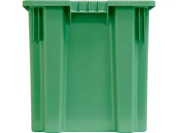 Ящик пластиковый сплошной, 600x400x400 мм, 75 л, зеленый [605 ГД]