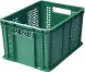 Ящик пластиковый перфорированный, 400×300×230 мм, 21.6 л, зелёный [703.01.01]