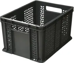 Ящик пластиковый перфорированный, 400×300×230 мм, 21.6 л, зелёный [703.01.01]