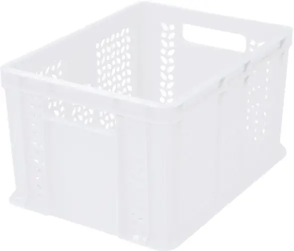 Ящик пластиковый перфорированный, 400×300×230 мм, 21.6 л, зелёный [703.01.01]