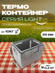 Термоконтейнер TERMOBOX Облегченный Light, 22 л, 400х300х320 мм, 30кг/м3