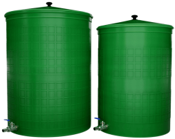 Бочка пластиковая садовая с краном 3/4&quot; из латуни для дождевой воды и полива, 150л, зеленый [332]
