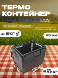 Термоконтейнер TERMOBOX Бытовой Normal, 22 л, 400х300х320 мм, 40кг/м3