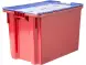 Ящик пластиковый сплошной с крышкой, 600x400x415 мм, 75 л, красный [605-1 SP]