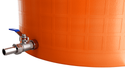 Бочка пластиковая садовая с краном 3/4&quot; из латуни для дождевой воды и полива, 150л, терракотовый [352]