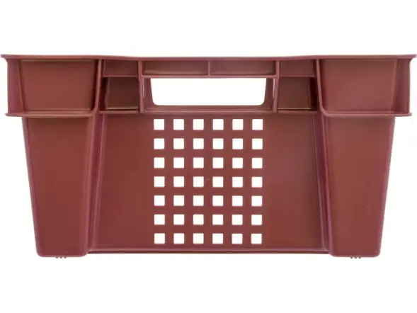 Ящик пластиковый перфорированный, 600x400x200 мм, 48 л, красный [102]