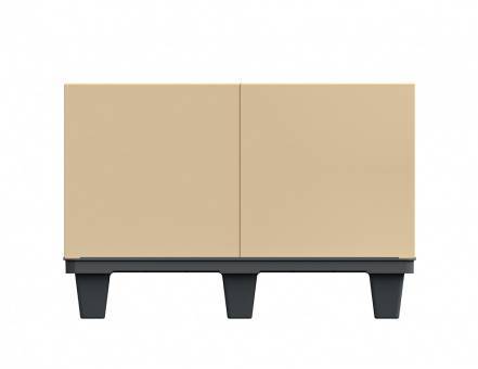 Паллет (поддон) пластиковый перфорированный на ножках, 800х600х140 мм, бирюзовый [02.116.75]