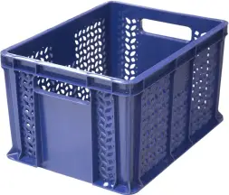 Ящик пластиковый перфорированный, 400×300×230 мм, 21.6 л, белый [703.02.01 м]