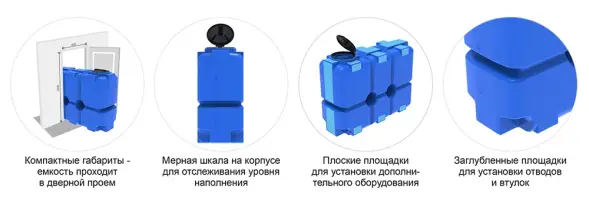 Емкость ST 2000л с откидной крышкой оранжевая