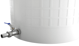 Бочка пластиковая садовая с краном 3/4&quot; из латуни для дождевой воды и полива, 150л, белый [382]