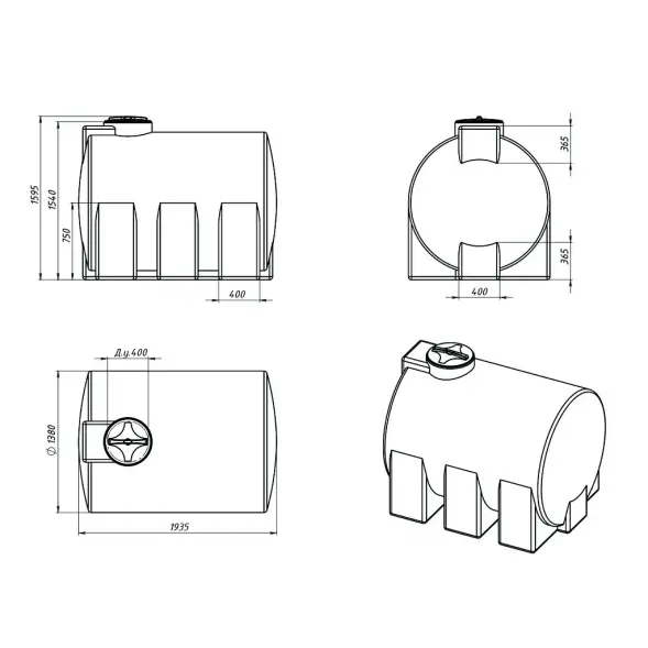Емкость КАС 3000 ЭВГ красный