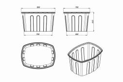 Ванна пластиковая пищевая О, 200 л, HDPE, зеленый [131.0200.401.000]
