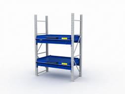 Стеллаж с выкатными платформами ДВК S-HEAVY 1000/1300 (2 яруса хранения)