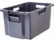 Ящик пластиковый сплошной, 600x400x300 мм, 52 л, черный [218-1]