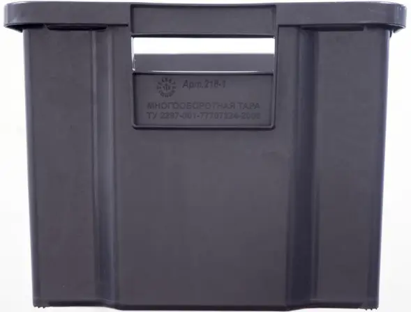 Ящик пластиковый сплошной, 600x400x300 мм, 52 л, черный [218-1]