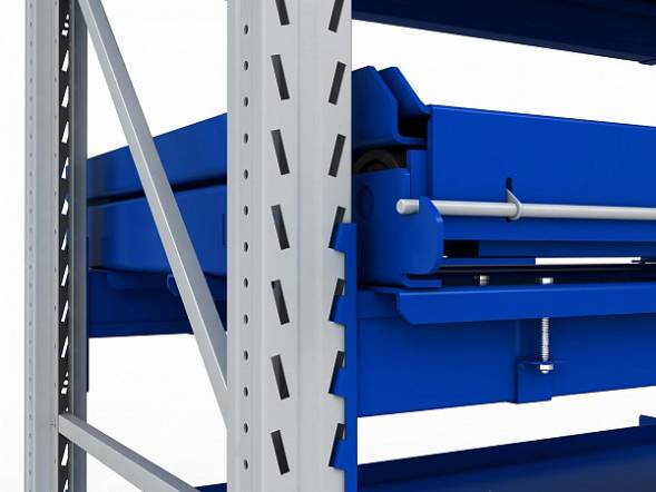 Стеллаж с выкатными платформами ДВК S-HEAVY 1000/1300 (3 яруса хранения)