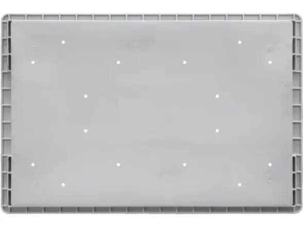 Ящик перфорированный 594x396x280 мм, 51 л, серый