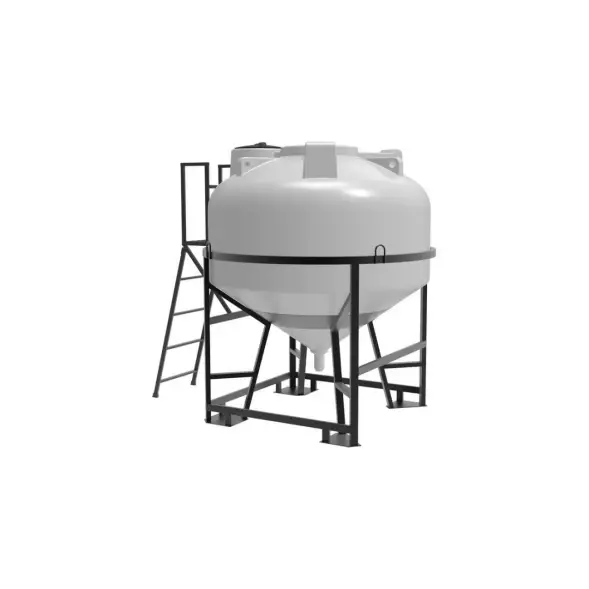 Емкость ЦКТ 3000л с патрубком 90мм белая в обрешетке с лестницей