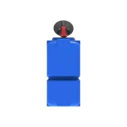 Емкость ST 2000л с патрубками 100мм под плотность до 1.5 г/см3 с откидной крышкой синяя