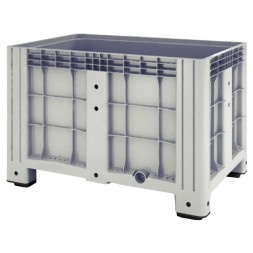 Пластиковый контейнер iBox сплошной на ножках, 1200x800 см, цвет: серый