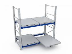 Стеллаж с выкатными платформами ДВК S-HEAVY 500 (2 яруса хранения)
