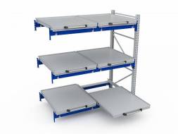 Стеллаж с выкатными платформами ДВК S-HEAVY 500 (3 яруса хранения)