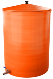Бочка пластиковая садовая с краном 3/4&quot; из латуни для дождевой воды и полива, 300л, терракотовый [353]