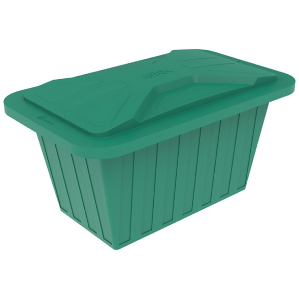 Ванна пластиковая пищевая с крышкой К, 400 л, HDPE, зеленый [121207.0400.401.000]