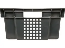 Ящик пластиковый перфорированный, 600x400x200 мм, 48 л, черный [102-1]