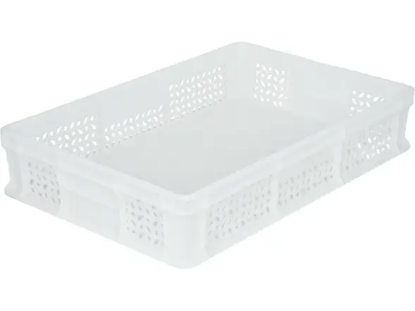 Ящик пластиковый перфорированный, 600x400x120 мм, 22 л, белый [704.01.02 м]