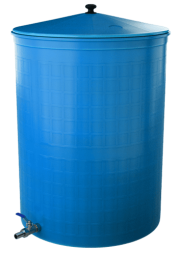 Бочка пластиковая садовая с краном 3/4&quot; из латуни для дождевой воды и полива, 300л, голубой [363]