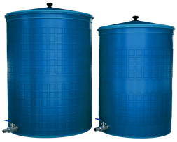 Бочка пластиковая садовая с краном 3/4&quot; из латуни для дождевой воды и полива, 300л, голубой [363]