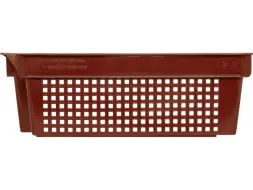 Ящик пластиковый перфорированный, 600x400x200 мм, 48 л, красный [102-У]