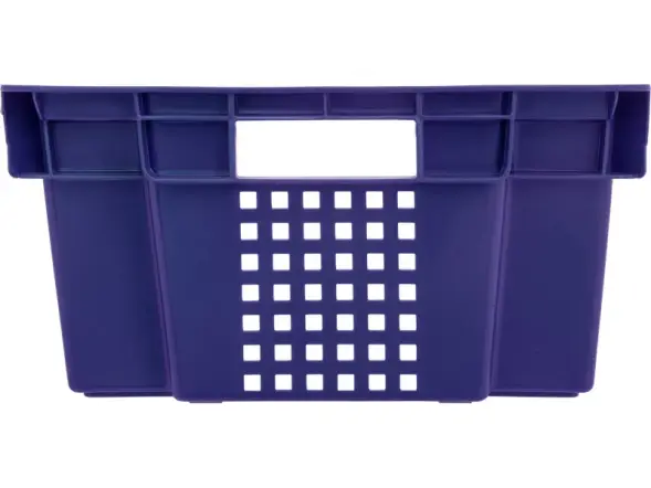 Ящик пластиковый перфорированный, 600x400x200 мм, 48 л, синий [102-У]