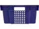 Ящик пластиковый перфорированный, 600x400x200 мм, 48 л, синий [102-У]