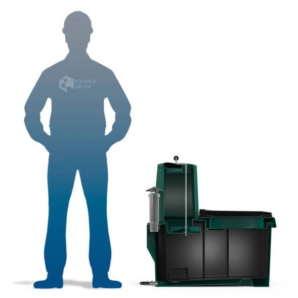 Торфяной биотуалет «РОСА» зеленого цвета