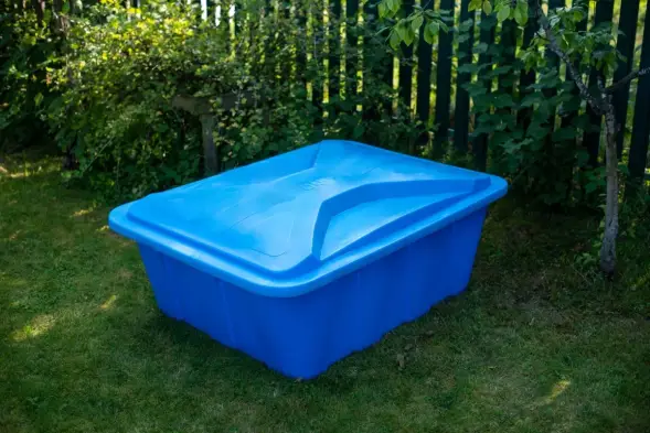 Ванна пластиковая пищевая с крышкой KN, 600 л, 1.2 г/см³, HDPE, синий [121207.0600.601.000]