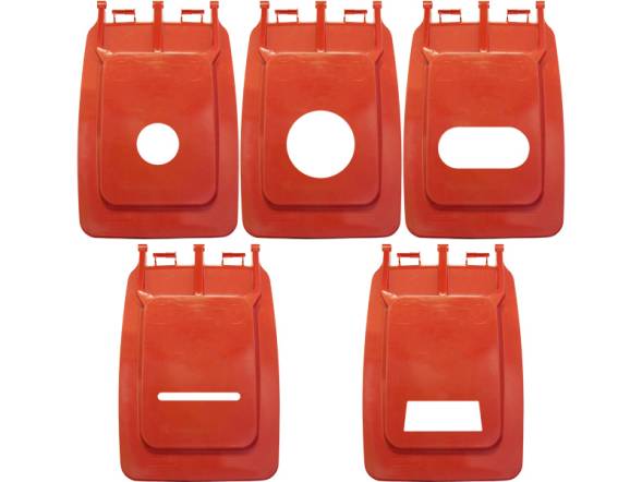 Пластиковый мусорный контейнер на колесах, 360л, красный